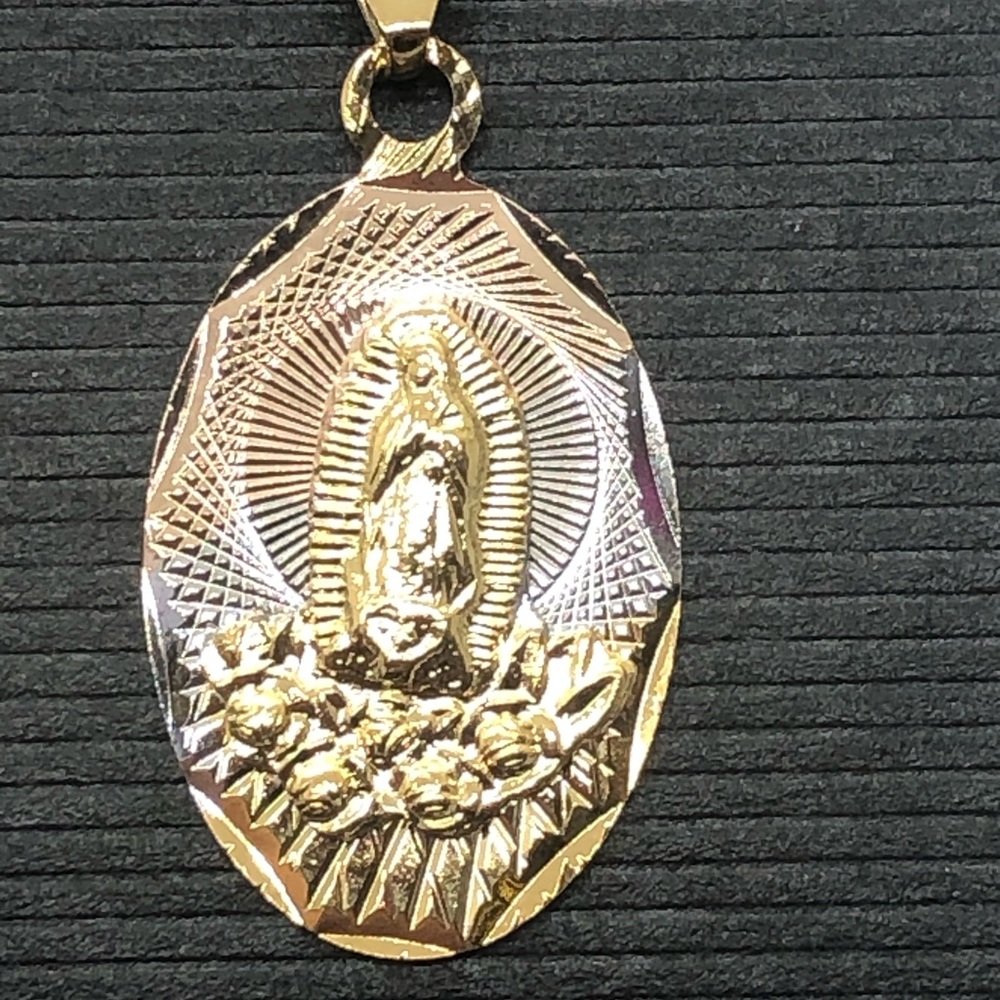 Gold Plated Virgin Mary Pendent Chain Necklace